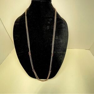 Dana Buchman Long Gold and Black Multi-Strand Chain Necklace